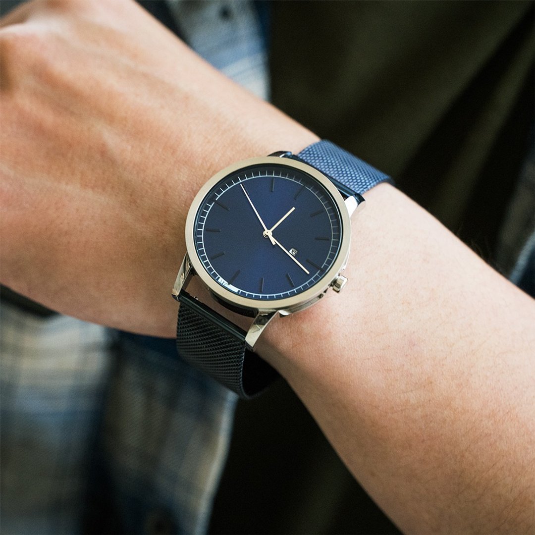 W.wear 2.0铁轨秒线圈 - 蓝 - 男表/中性表 - 玻璃 蓝色