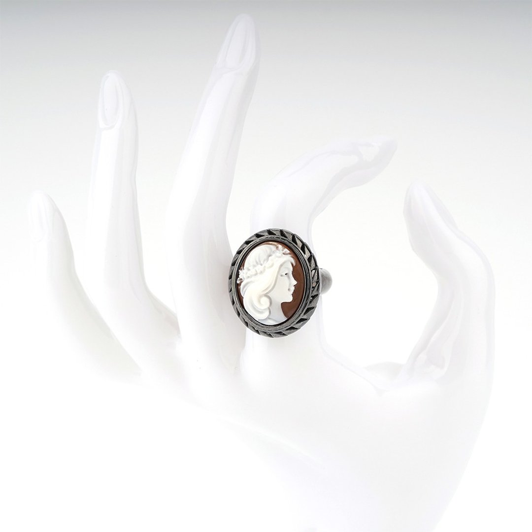 Cameo Italiano 意大利手工贝雕轻珠宝_CI_A122_2N - 戒指 - 纯银 黑色