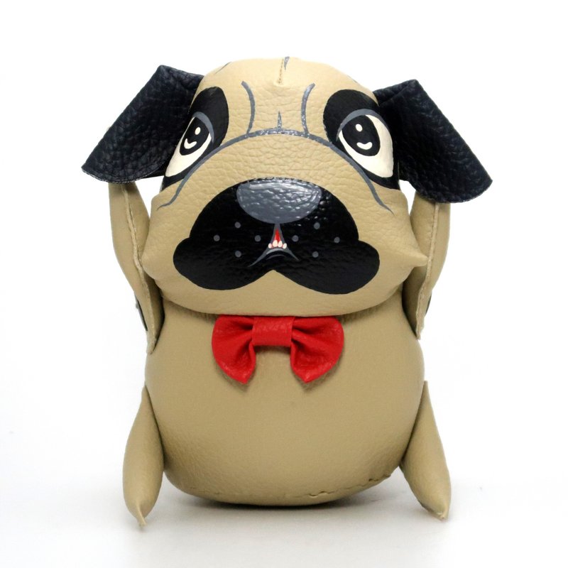 Pug dolls, handmade dolls for animal lovers, fat little dogs, cute pug dolls - 玩偶/公仔 - 人造皮革 卡其色