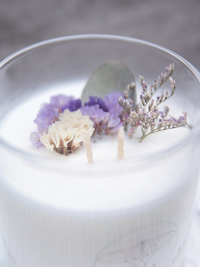 罗兰紫花园  干燥花 精油大豆蜡烛  小苍兰、白麝香  150g - 蜡烛/烛台 - 蜡 紫色