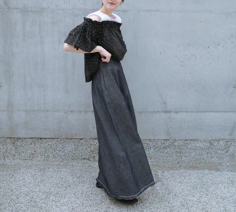 UUIN   _ 牛仔长裙 - 裙子 - 棉．麻 蓝色