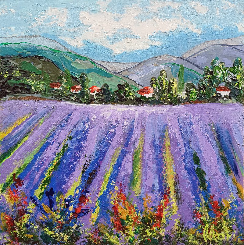 薰衣草画法国乡村田野原创艺术乡村普罗旺斯 10by10 - 海报/装饰画/版画 - 其他材质 多色