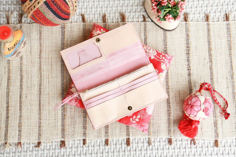 材料包 / 完成品, 手缝真皮拼色长钱包, 刻字服务, 定制化礼物 - 皮件 - 真皮 