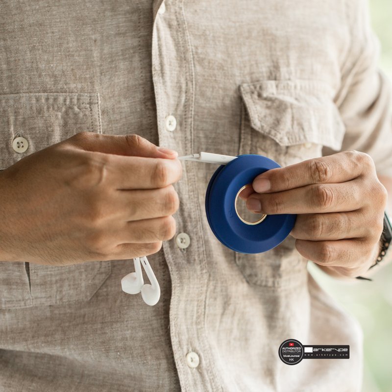 Cable YoYo 耳机收纳 蓝配金色 - 卷线器/电线收纳 - 硅胶 蓝色
