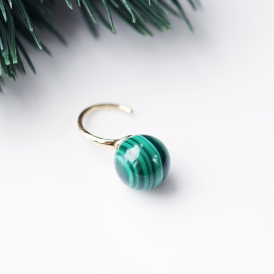 Malachite ear cuff Eline - 耳环/耳夹 - 宝石 绿色