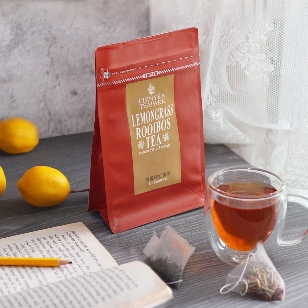柠檬草红叶茶包 - 无咖啡因天然草本茶 - 茶 - 塑料 红色