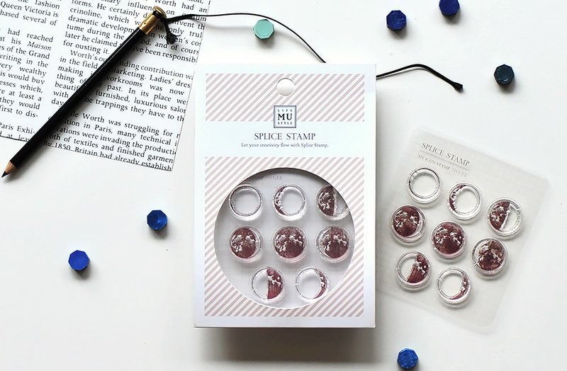 【My Icon Stamp】no.12-月相 | 拼贴印章 水晶印章 月亮 星球 - 印章/印台 - 硅胶 透明