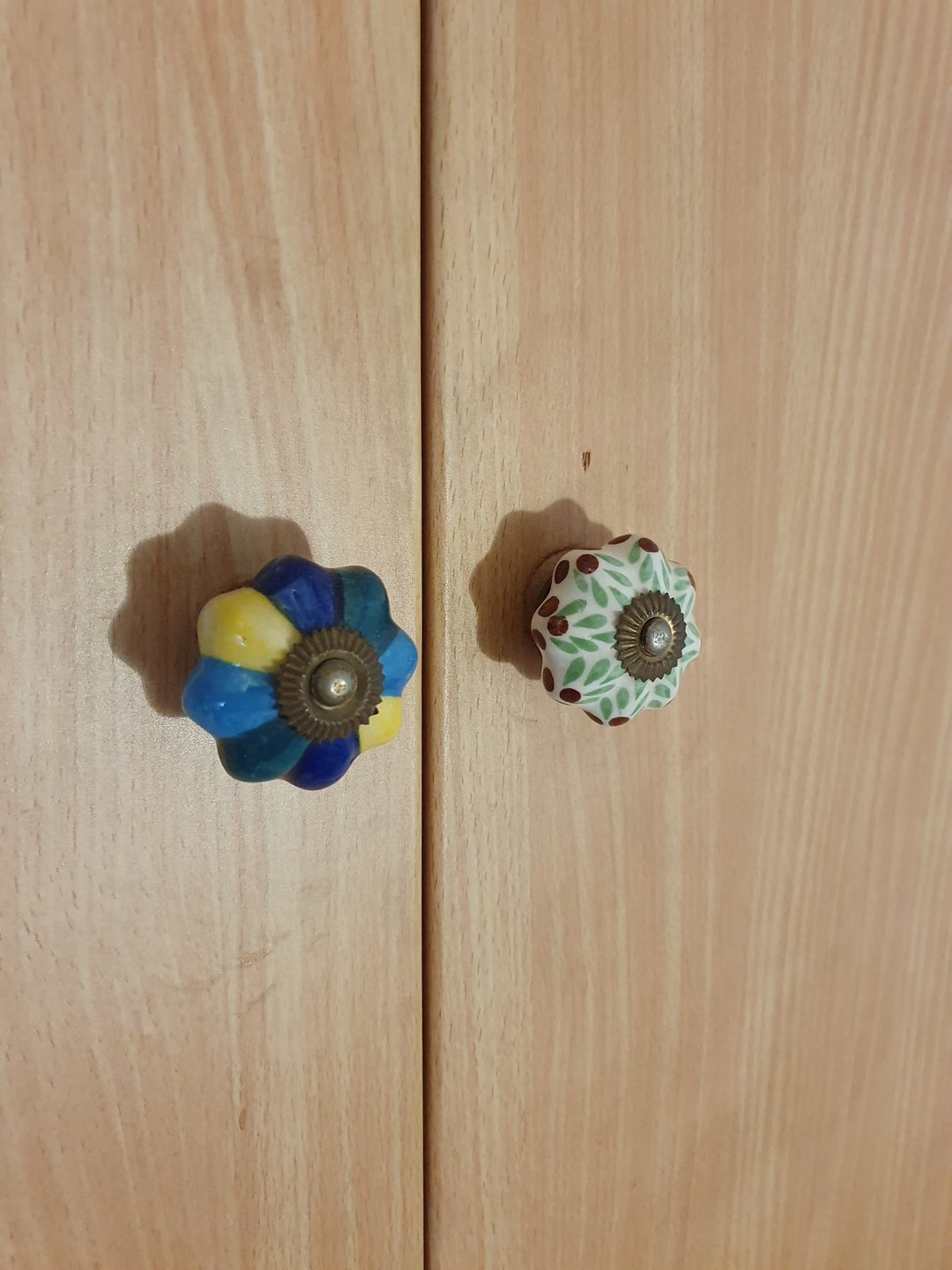 蓝染木刻印纯棉拼布洋装 印度棉有机棉 手工盖印长袖长裙-花朵蓝 - 洋装/连衣裙 - 棉 蓝色