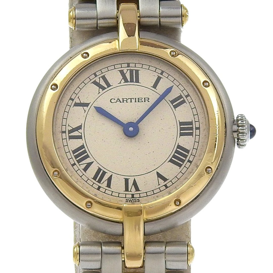 【日本直购】CARTIER 潘朵拉 SM 1 Row 手表 cal.157 84084242 不锈钢 x 镀金 石英 指针式显示 白色表盘【二手】 - 女表 - 不锈钢 白色