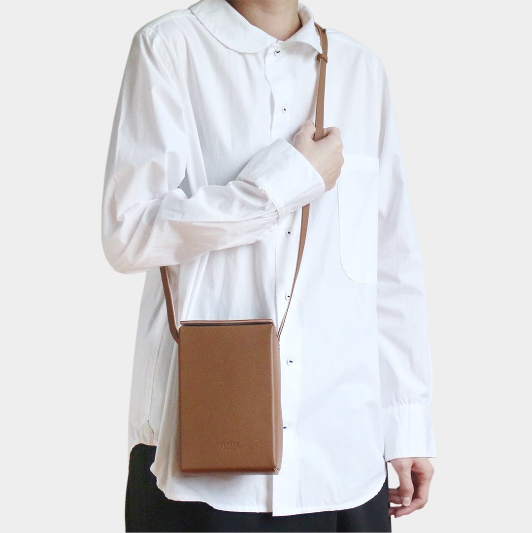 box shoulder bag (s) : 棕色 - 手提包/手提袋 - 真皮 咖啡色