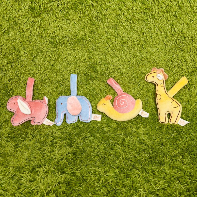 有机棉啾啾吊挂娃娃 宝宝玩具礼 兔兔大象长颈鹿小蜗牛 miYim - 玩具/玩偶 - 棉．麻 橘色