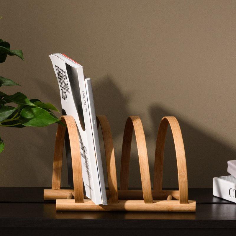 【Gudee】SPIRO 杂志书架 - 书架/书挡 - 竹 咖啡色
