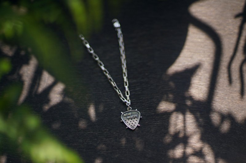 卯钉PICK手链 925纯银 - 项链 - 纯银 灰色