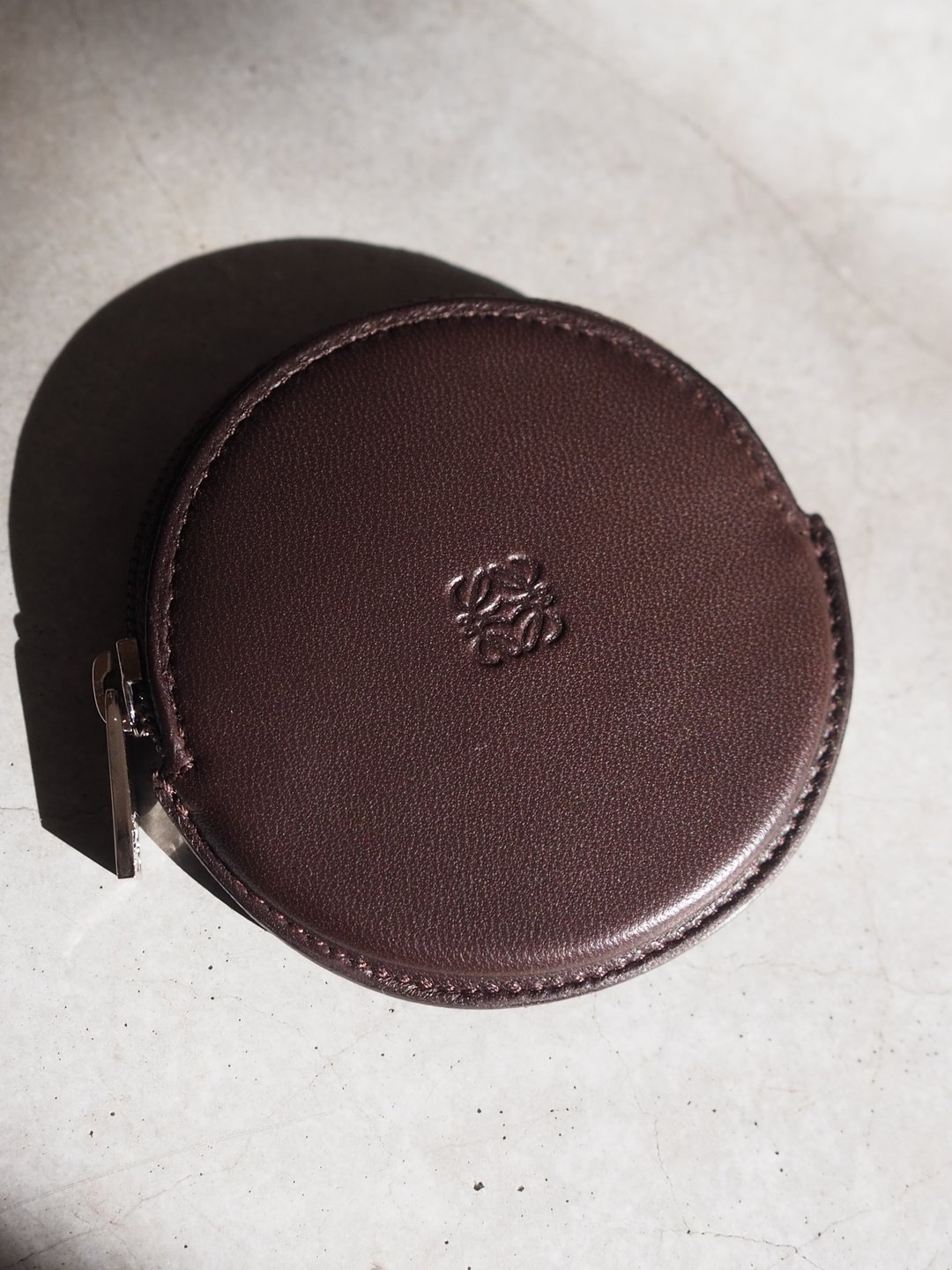 LOEWE 罗威 Anagram 零钱包 棕色 皮革 古董 - 皮夹/钱包 - 真皮 咖啡色