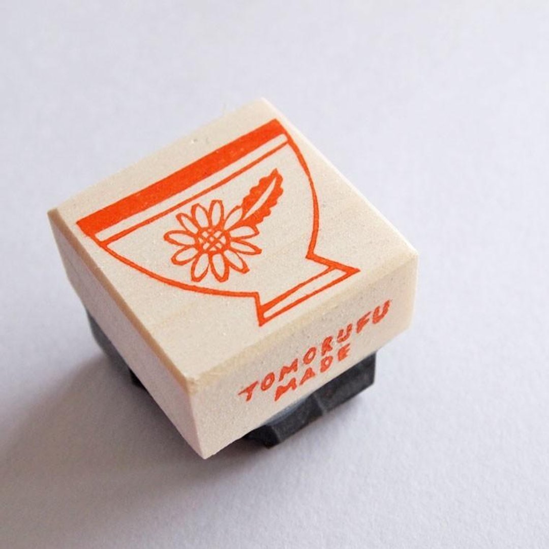Hand made Stamp __ Cafe au lait bowl Daisy - 印章/印台 - 橡胶 绿色