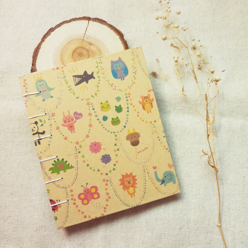 【手缝笔记本】-涂鸦动物园-A6 - 笔记本/手帐 - 纸 卡其色