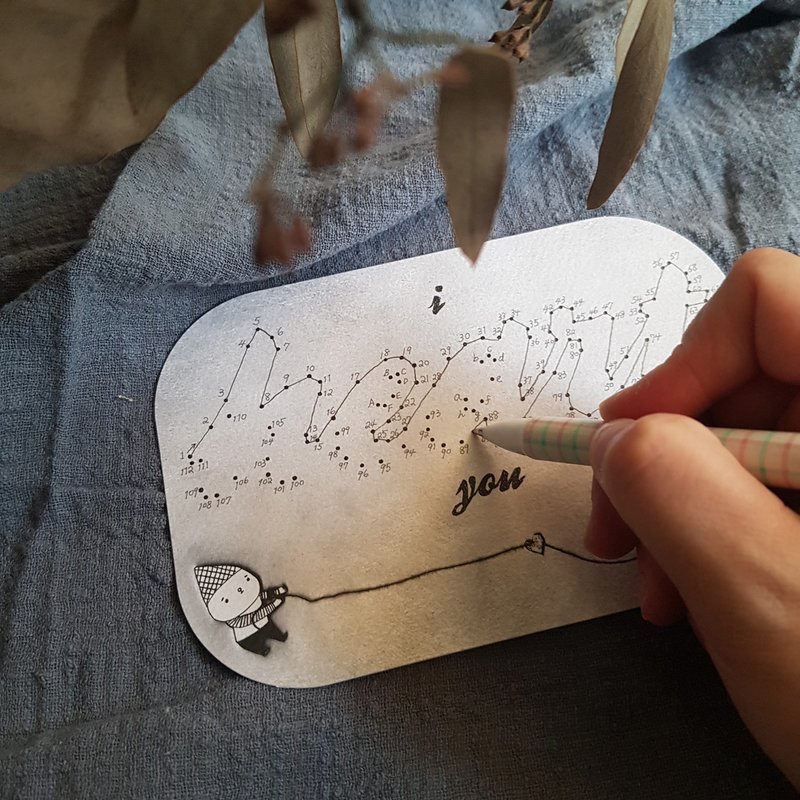 【连连看 大圆角明信片】 i heart you 告白专用 - 卡片/明信片 - 纸 白色