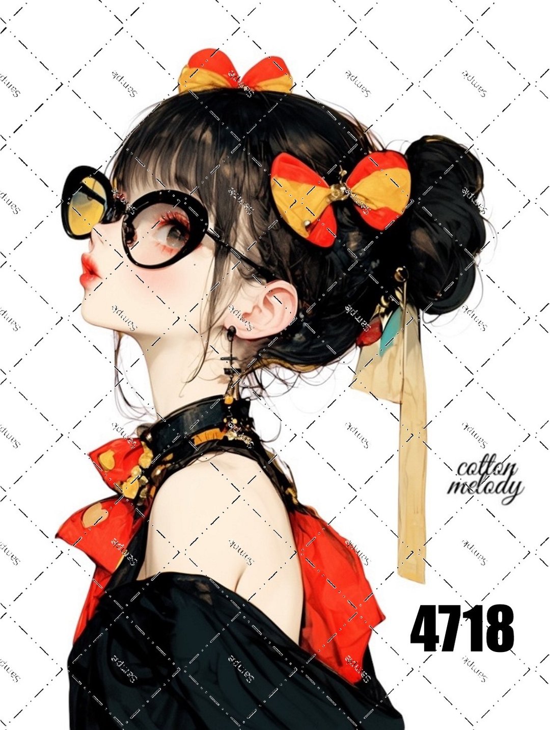 original sticker no.4718 人物贴纸 原创贴纸 原创人物贴纸 装饰贴纸 cotton melody - 贴纸 - 纸 