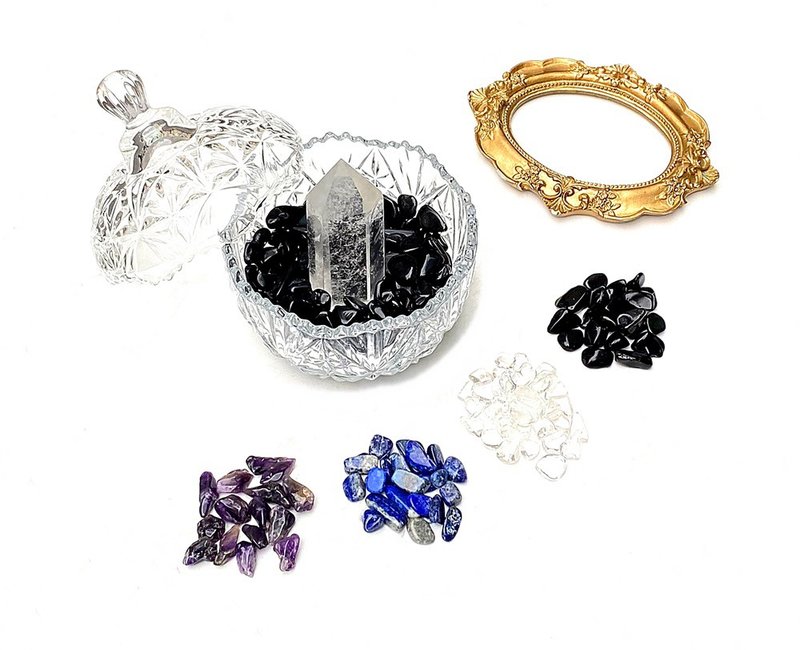 天然大颗粒水晶消磁石-冰透白水晶柱消磁净化充电消磁能量碗套组 - 其他 - 水晶 多色