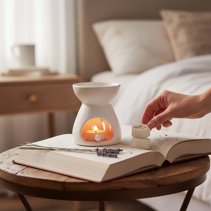 愈森林薰衣草香氛融蜡礼盒 4入香氛蜡块+融蜡烛灯 - 蜡烛/烛台 - 蜡 多色