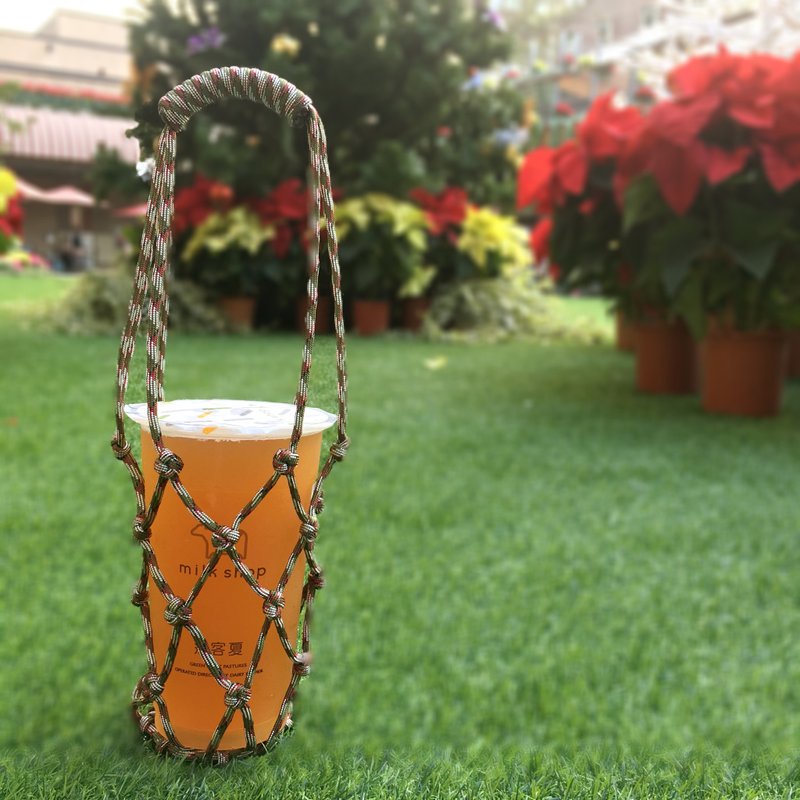 手编伞绳手提网袋-饮料袋 - 随行杯提袋/水壶袋 - 尼龙 多色