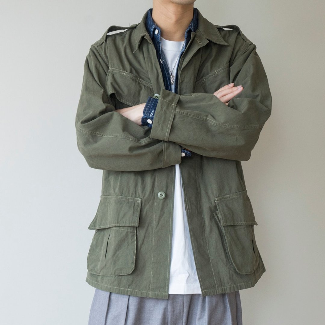 Jungle Fatigue Jacket 日系古着风格 四袋军装外套夹克 M65 - 男装外套 - 棉 绿色