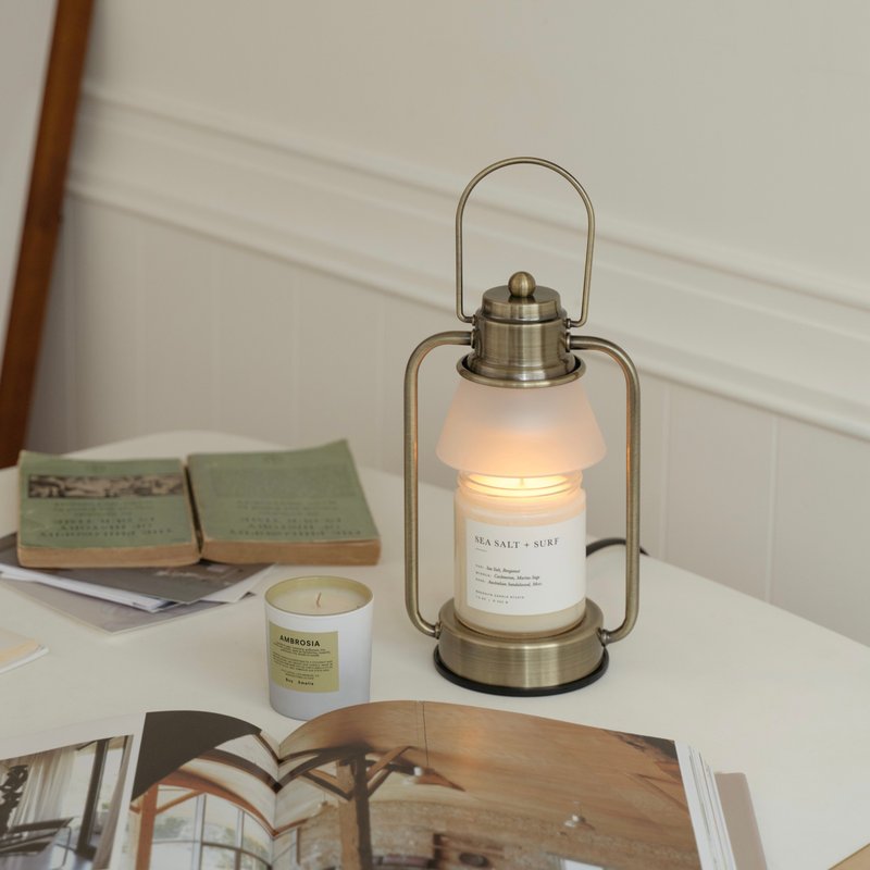 HOOOME 香氛蜡烛暖灯-复古雾面玻璃款(黄铜色)融蜡灯 可调光 - 灯具/灯饰 - 其他金属 多色