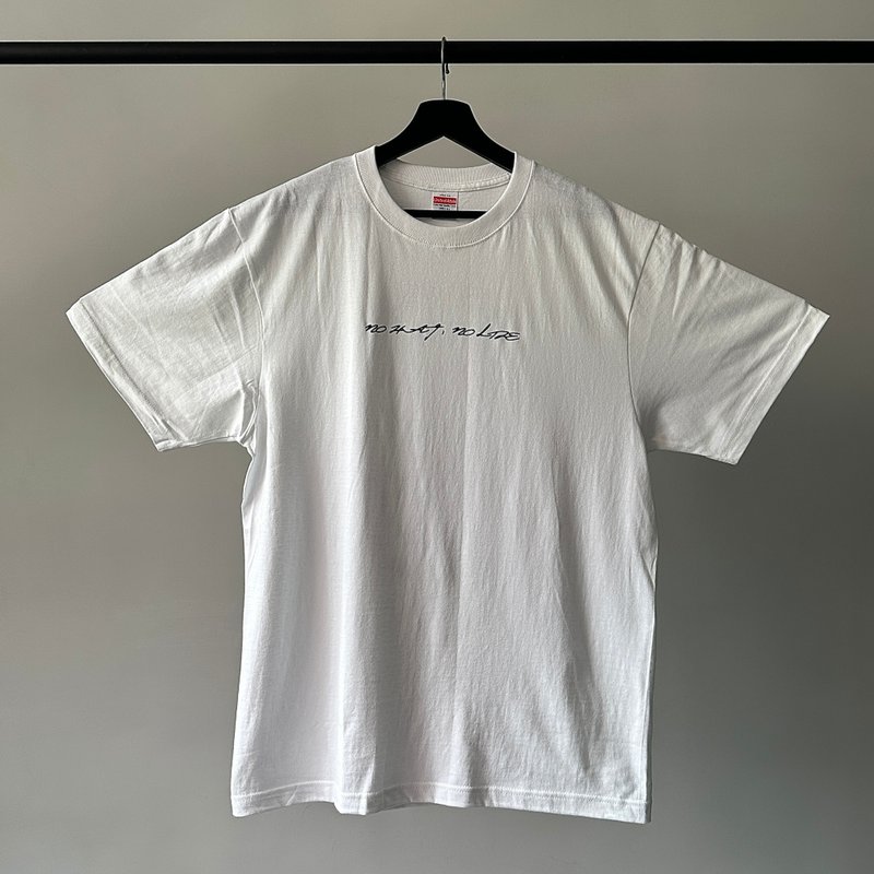 HYOKOU_hat logo 标语 短袖上衣 白色 - 男装上衣/T 恤 - 棉．麻 白色