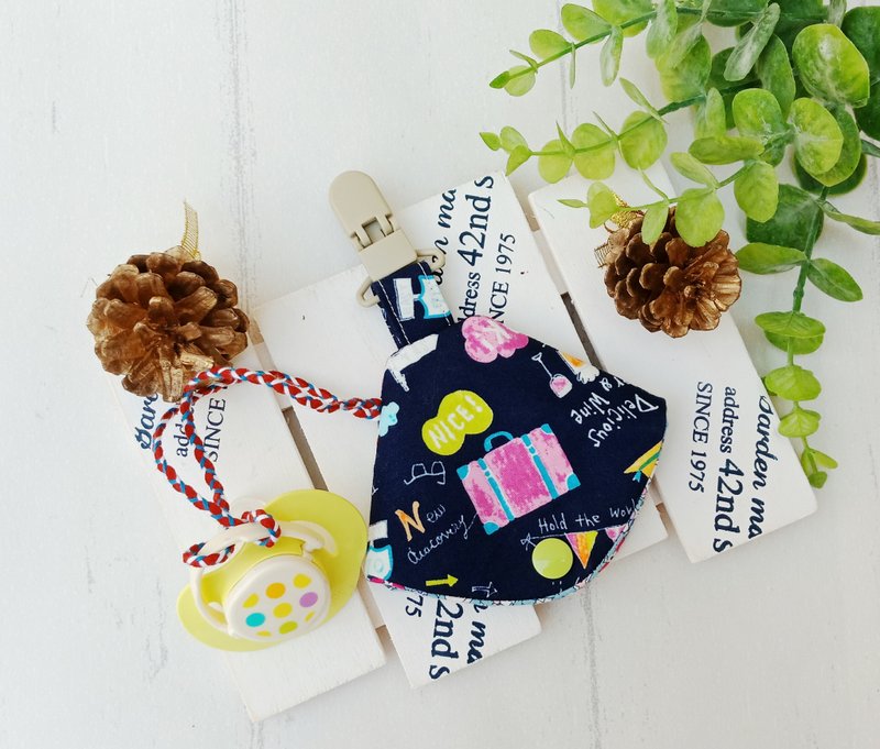 【奶嘴袋】旅行 - 满月礼盒 - 棉．麻 红色