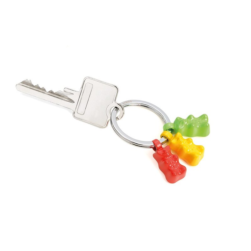 【毕业礼物】HARIBO X TROIKA 联名金熊小熊软糖钥匙圈(彩色) - 钥匙链/钥匙包 - 其他金属 金色