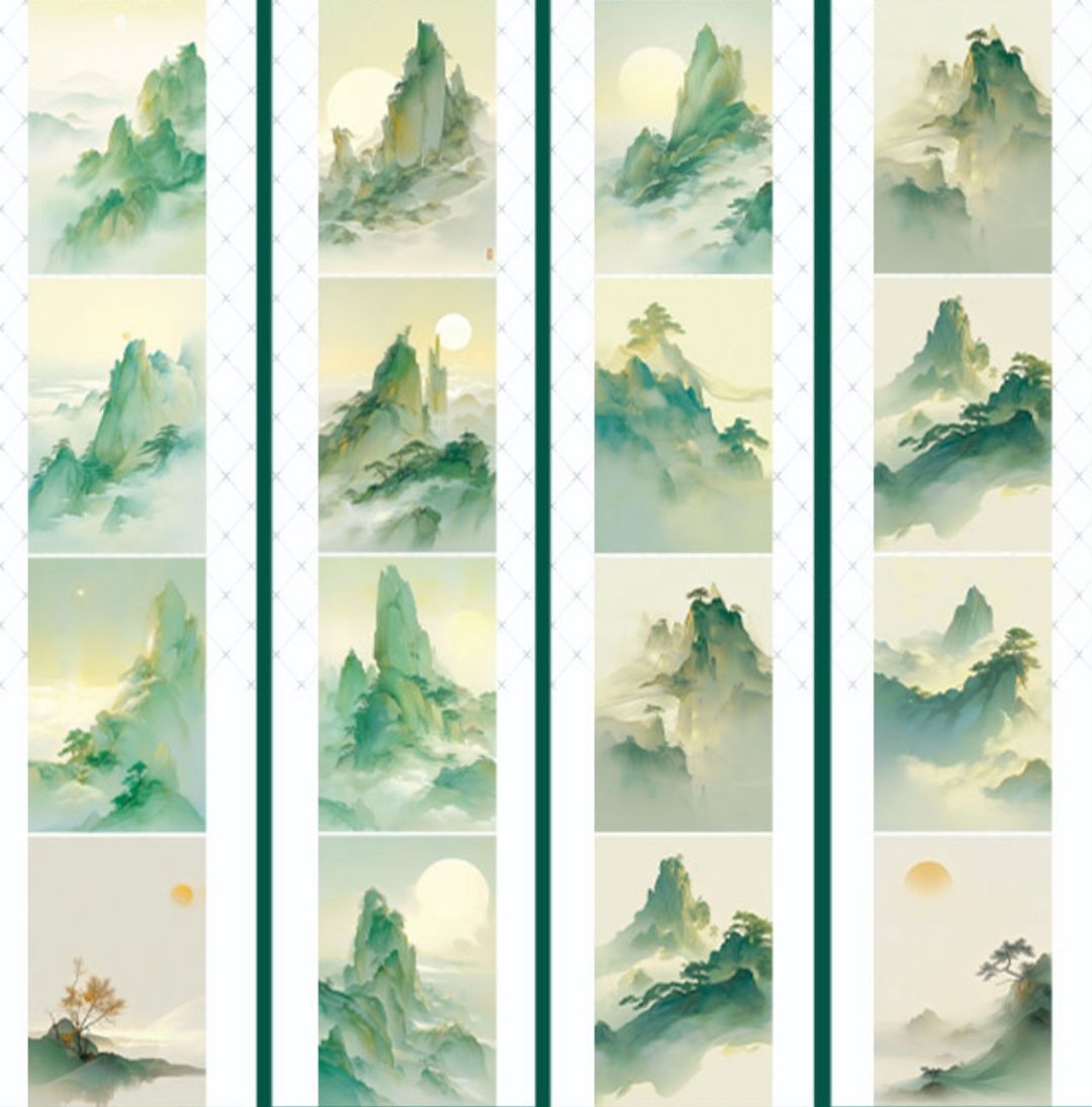 青山翠影 PET 纸胶带 - 纸胶带 - 其他材质 多色