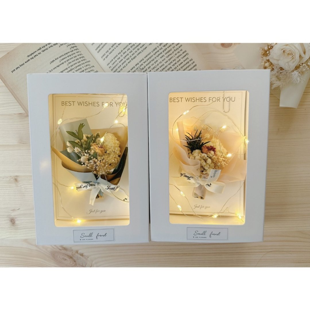 干燥花卡片 教师节 礼盒 花束 干燥花 生日礼物 毕业花束 卡片 情 - 干燥花/捧花 - 植物．花 白色