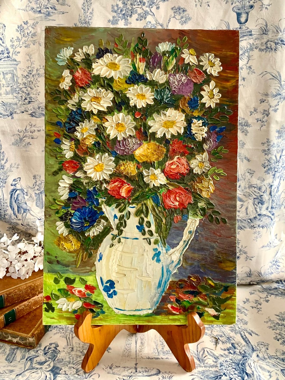 40336-绝美法国花卉油画无画框无落款 - 墙贴/壁贴 - 其他材质 