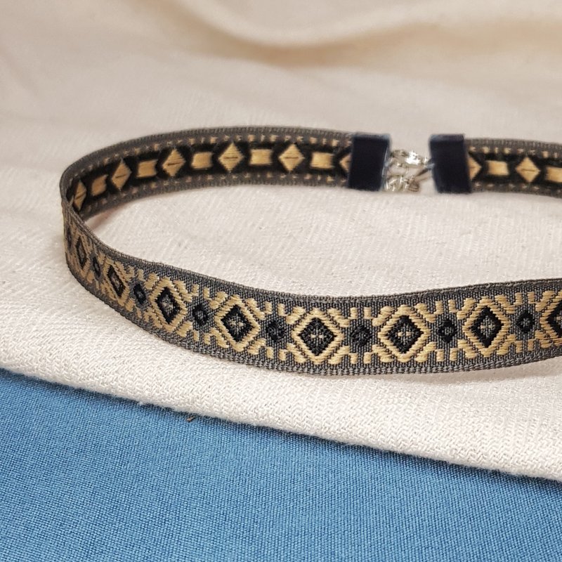 织带颈链 颈链 手链 种子 橡实 蕾丝 蕾丝颈链 橡实颈链 项链 种子 - 项链 - 其他人造纤维 灰色