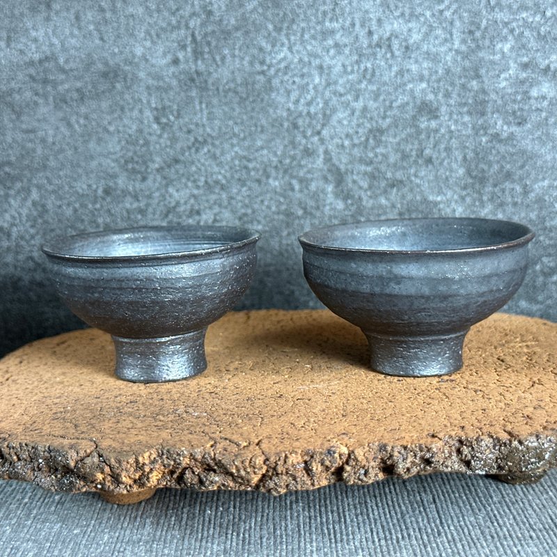 台湾名家黄子珀【柴烧】手作岩矿杯01-1 - 茶具/茶杯 - 陶 咖啡色