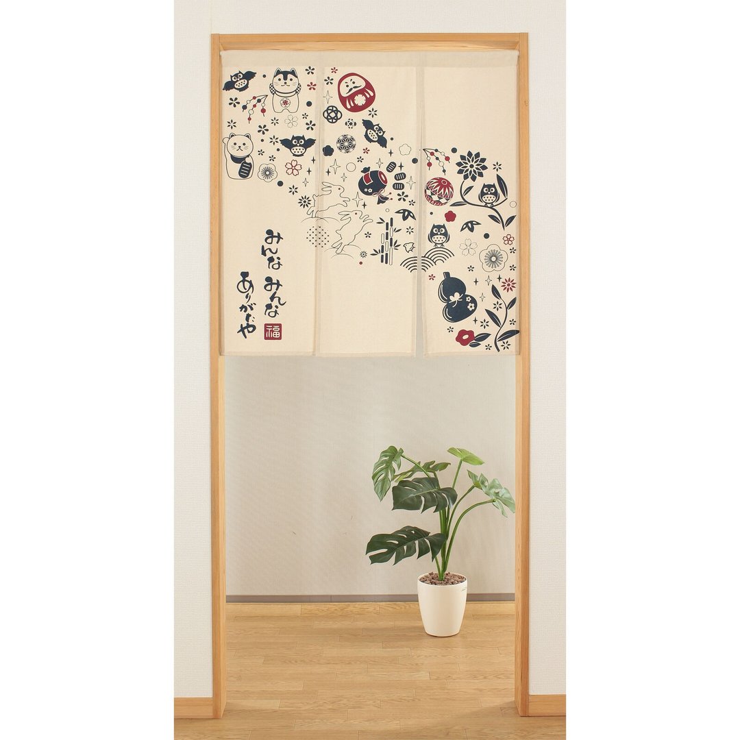 【现货】【预订】印度制 吉祥缘起物门帘90cm - 门帘/门牌 - 棉 卡其色