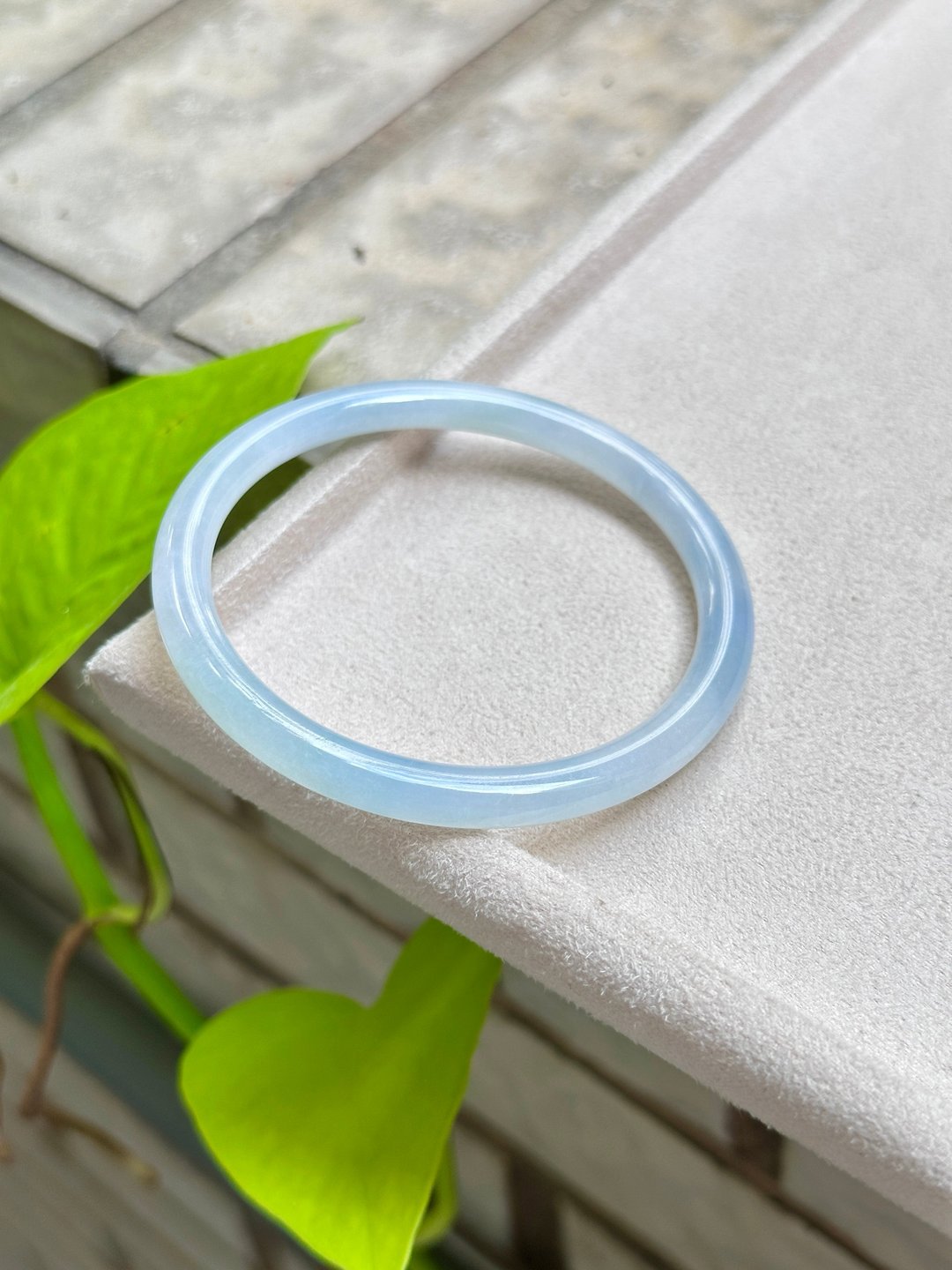 老坑起冰起胶种水蓝紫晴绿美人条圈口58.5 |天然缅甸翡翠 - 手链/手环 - 玉石 蓝色