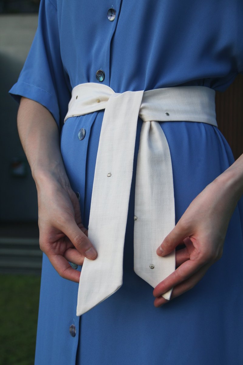 星光布腰带 - 米白色 - 皮带/腰带 - 棉．麻 白色