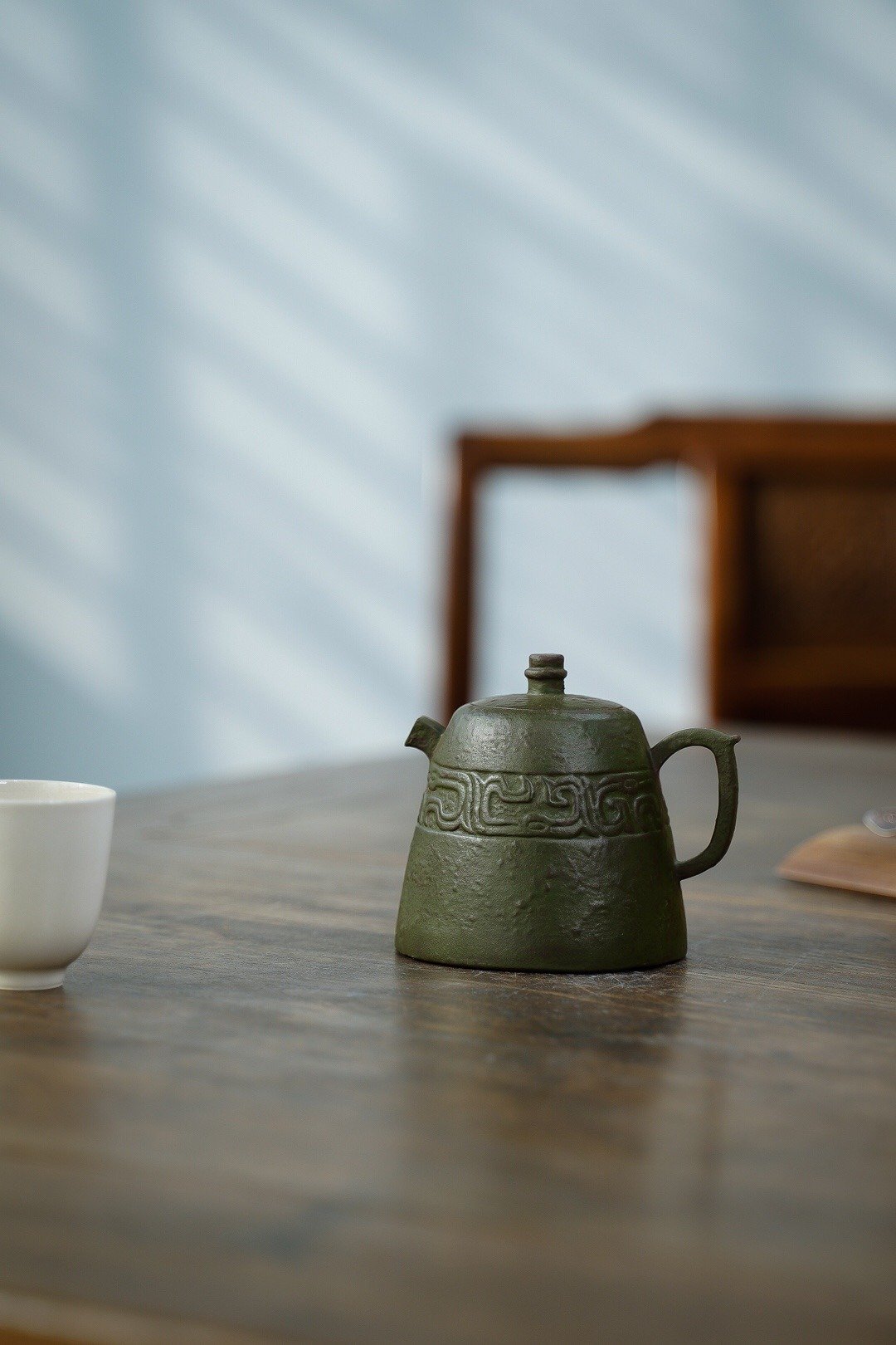 宜兴紫砂壶 茶具 精工秦权送礼佳品 原矿紫泥粉绿泥 180cc 球孔 - 茶具/茶杯 - 陶 绿色