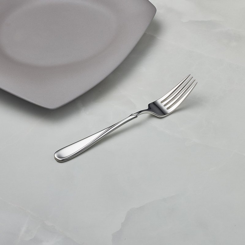 日本山崎金属 - FLORA系列 - 不锈钢叉 (183mm) - 餐刀/叉/匙组合 - 其他金属 银色