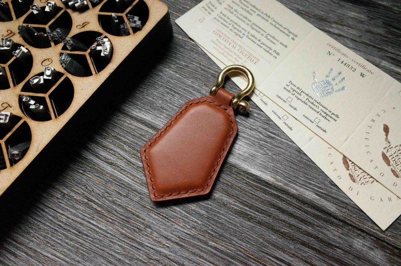 造型悠游卡 晶片吊饰－钥匙圈款－咖啡色 - 钥匙链/钥匙包 - 真皮 咖啡色