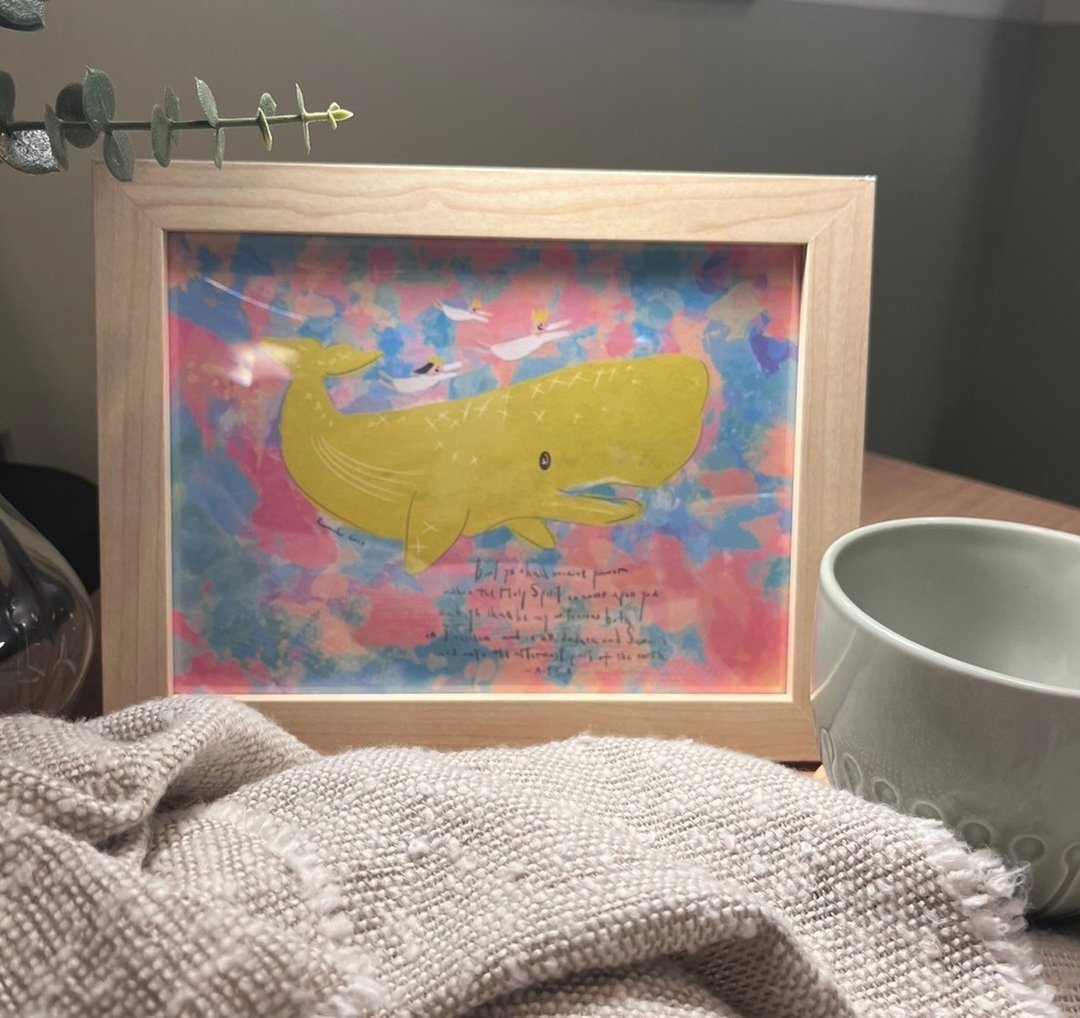 两用原木框画 - 【去，使你遇见圣灵的大能】 - 海报/装饰画/版画 - 木头 黄色