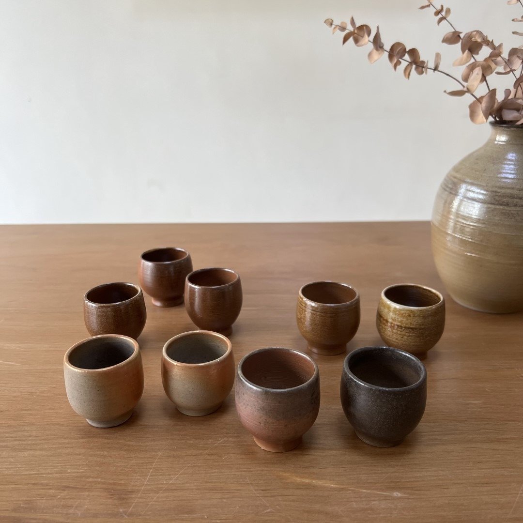 柴烧陶手作 迷你杯 - 茶具/茶杯 - 陶 咖啡色