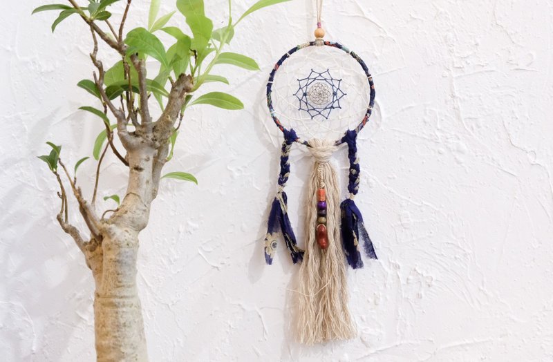 捕梦网挂饰 - 勾玉吊饰 - 摆饰 - 棉．麻 蓝色