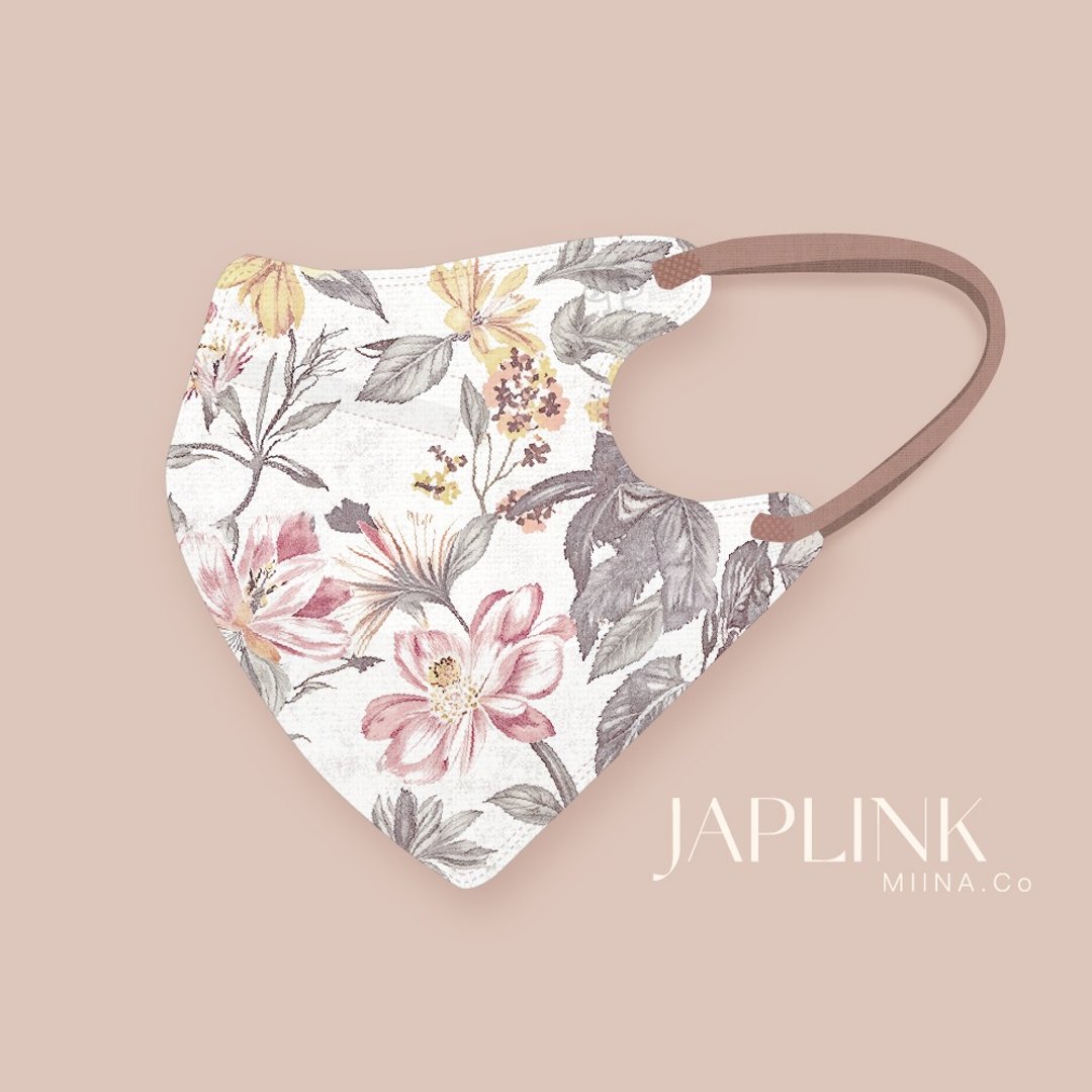 【标准】JAPLINK HEPA 高科技水驻极 立体医疗口罩 - 古典花苑 - 口罩 - 聚酯纤维 白色