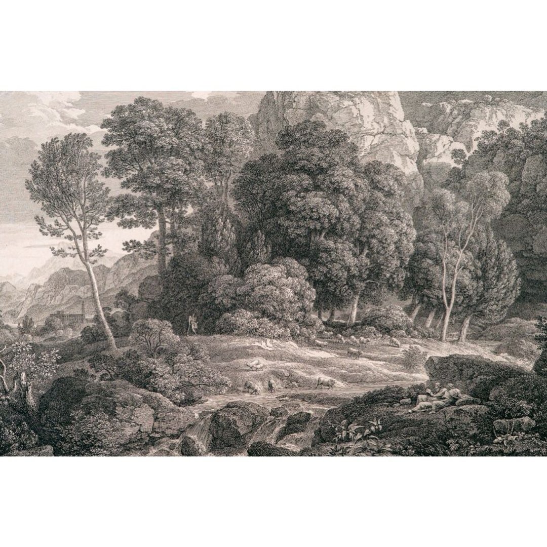 有阅读哲人的大幅崇伟风景 - 雅各布 高尔曼 - 版画挂画 - 海报/装饰画/版画 - 纸 