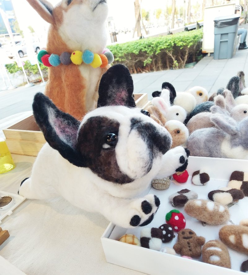 定制化羊毛毡猫咪狗狗订制羊毛毡宠物手工羊毛毡订作毛孩送礼纪念 - 玩偶/公仔 - 羊毛 金色