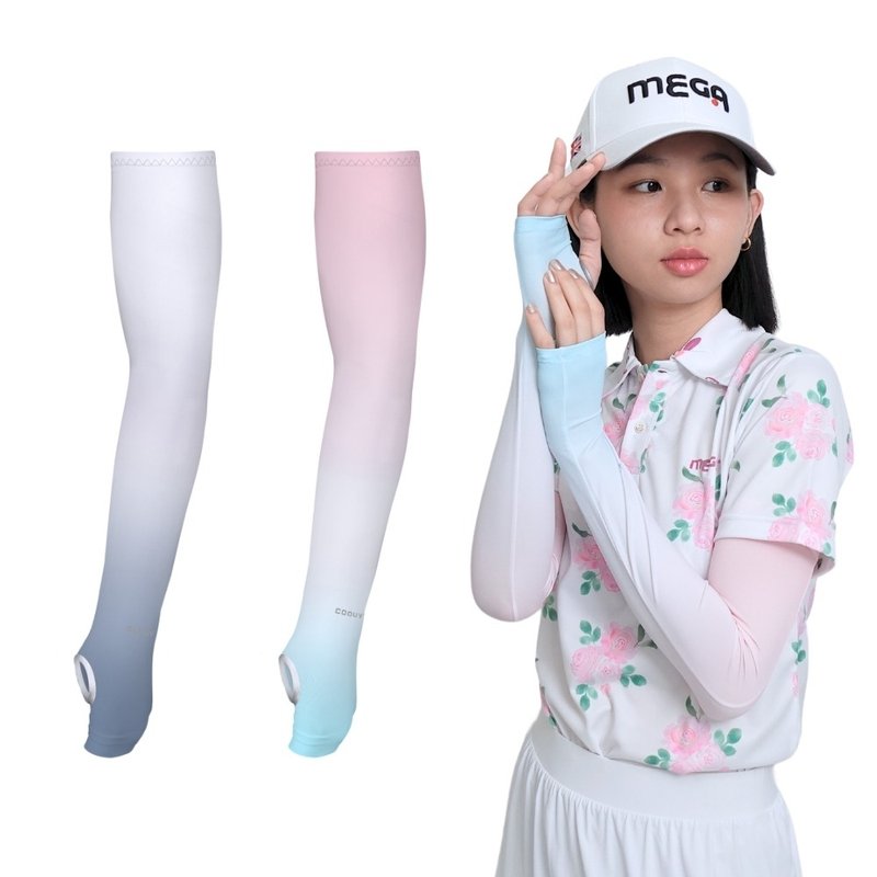 【MEGA COOUV】防晒凉感渐层无止滑手掌袖套 UV-F502 - 手套 - 其他材质 粉红色