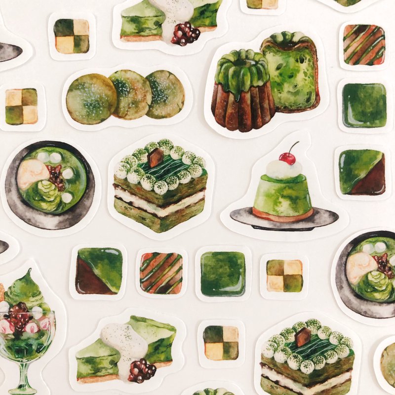 抹茶风味糖霜饼干 - 贴纸 - 纸 绿色