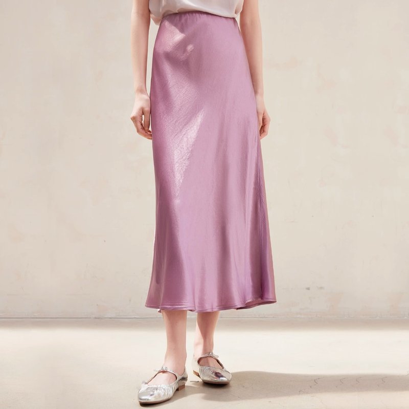 新中式极简 醋酸松紧腰缎面鱼尾半身裙 - 裙子 - 其他材质 多色